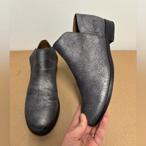 Frye Silver Sparkle Elyssa Leather Shootie Booties Size 9